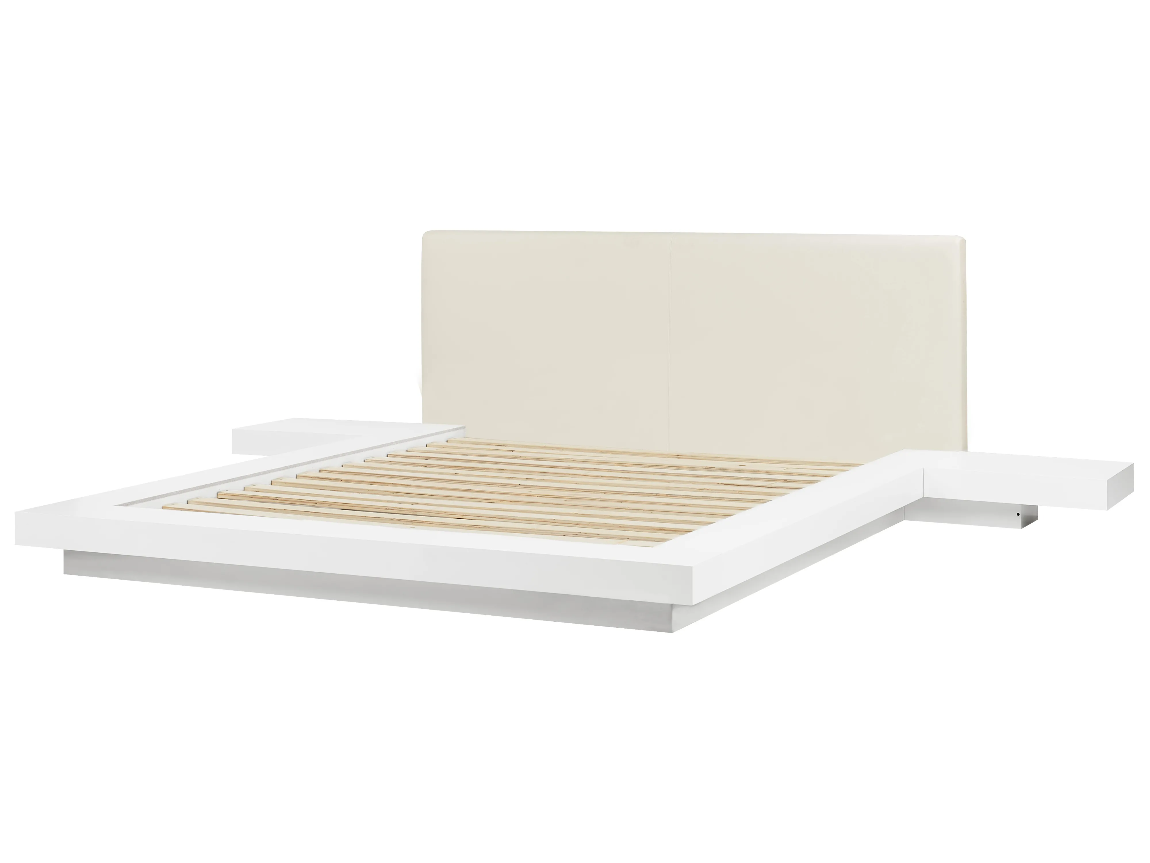Bed met LED-verlichting Kunstleer ZEN 160 x 200 cm Wit