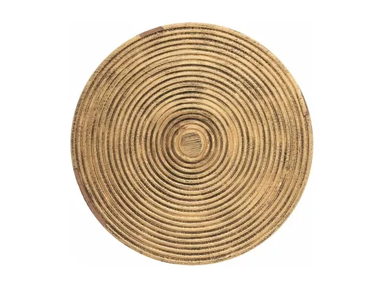 Lot de 2 Tables d'appoint pied en métal et plateau en Bois déco Ethnique