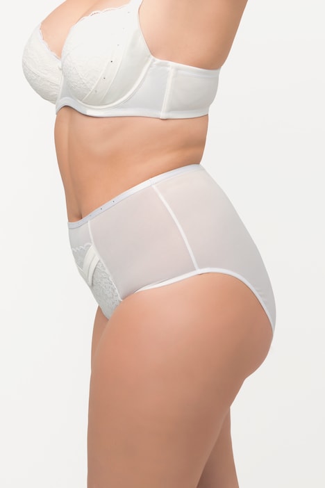 Maxislip, Shapewear, Spitzeneinsatz, Ziersteine