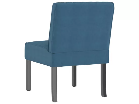 Fauteuil sans accoudoirs bleu velours