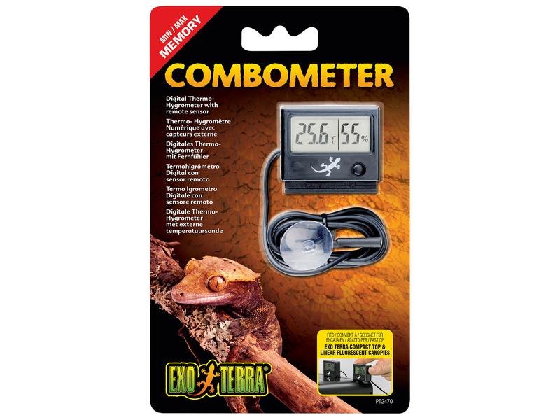 Exo Terra Combometer Thermo-Hygro Digital mit Fernsensor Digitales 2-in-1 Präzisionsmessgerät