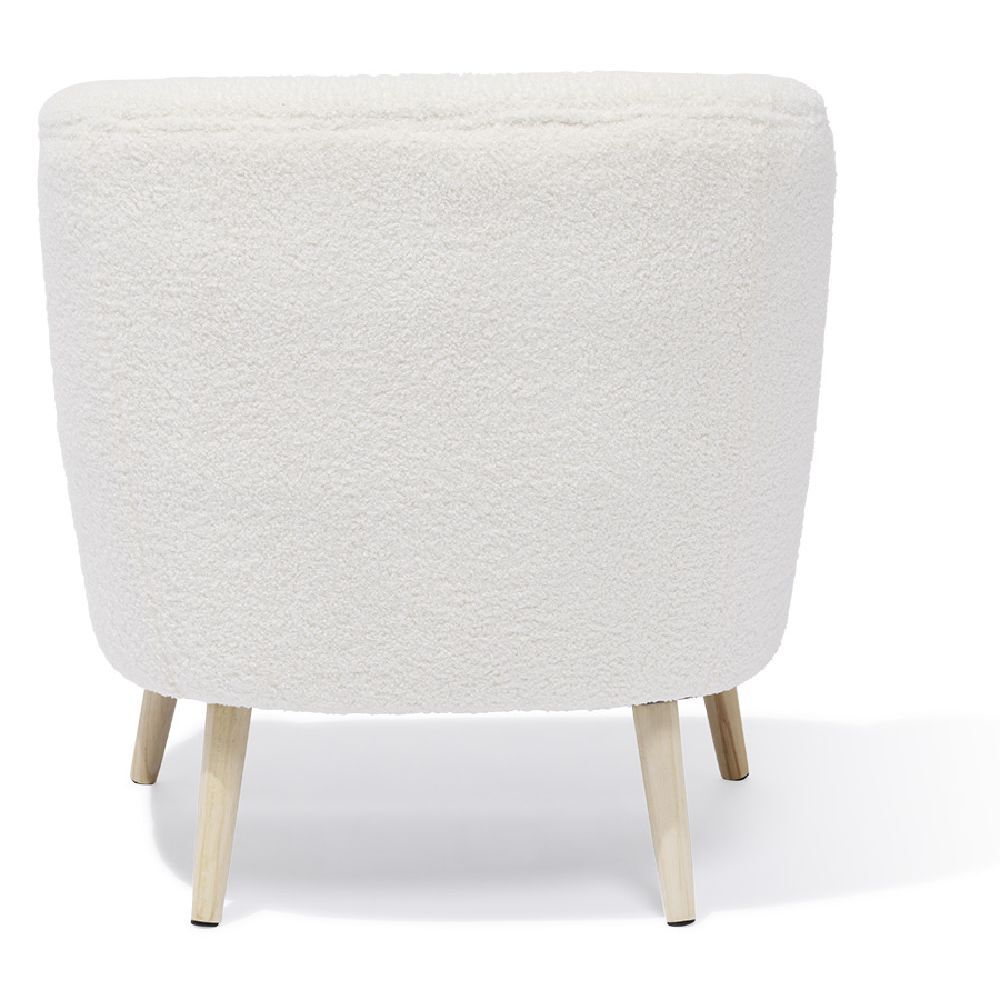 Fauteuil Joseph curly effet laine bouclée blanc - L73xP66xH78 cm
