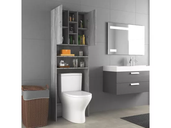 Meuble pour machine à laver Sonoma gris 64x25,5x190 cm