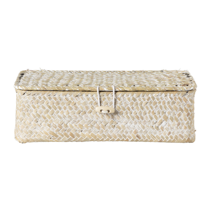 Opbergdoos zeegras - naturel - 7.5x24x14 cm