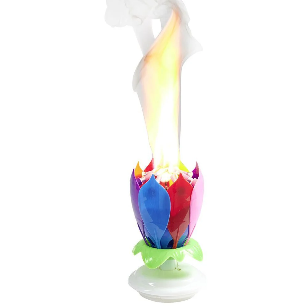 Bougie anniversaire musicale forme fleur 8 mèches