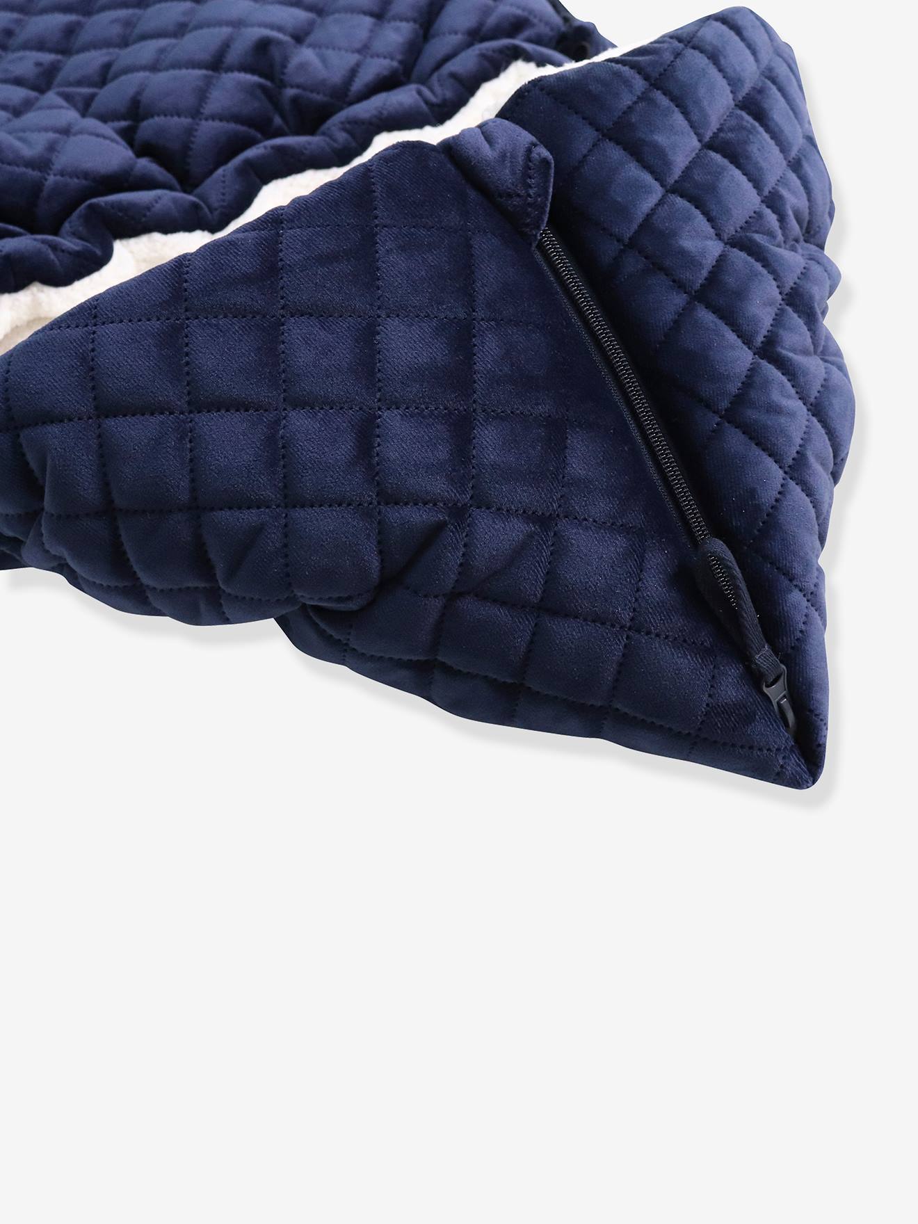 Bolsa de carrinho de bebê KAISER grande com capuz de veludo na cor azul escuro lisa