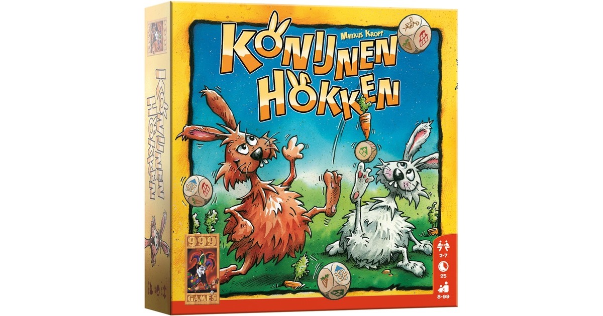 999 GamesKonijnenhokken Dobbelspel  (Nederlands, 2 - 7 spelers, 25 minuten, Vanaf 8 jaar)
