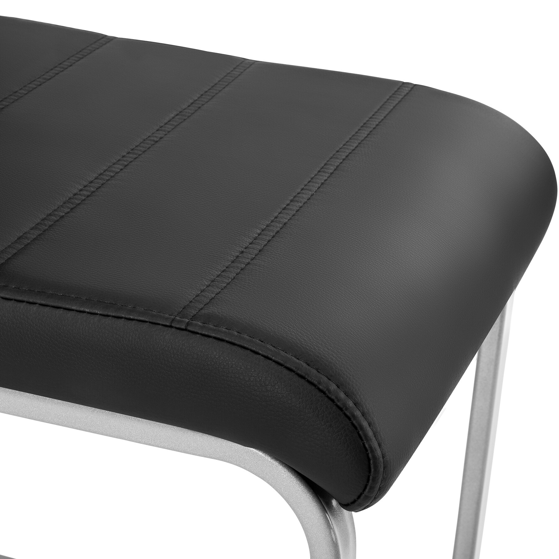 tectake® Set Schwingstuhl, gepolstert mit Kunstlederbezug, flaches Stahlgestell in C-Form, 41 x 52 x 99 cm
