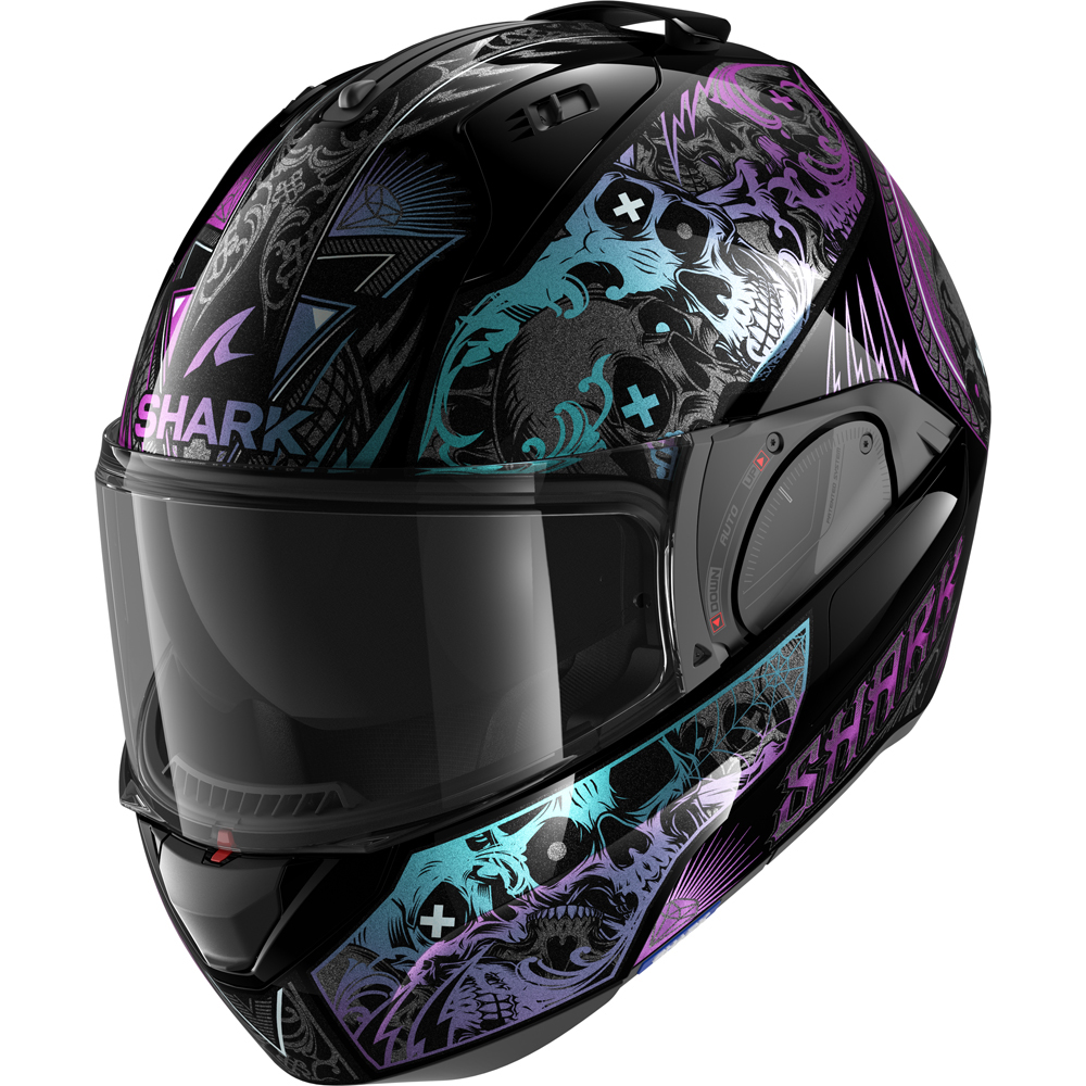 Shark - Casque Evo-ES K-Rozen Noir Brillant / Violet / Bleu