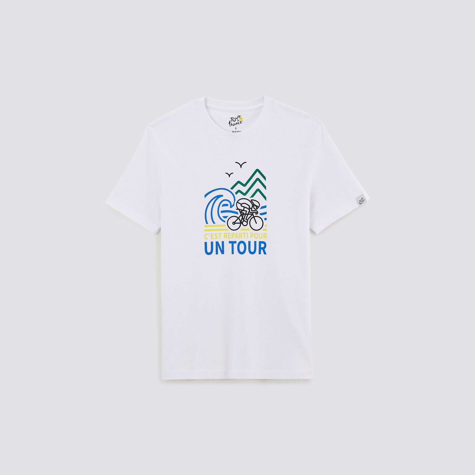 Tee shirt col rond imprimé licence Tour de France Blanc