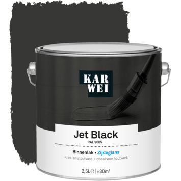 KARWEI binnenlak zijdeglans RAL 9005 Jet black 2,5 liter
