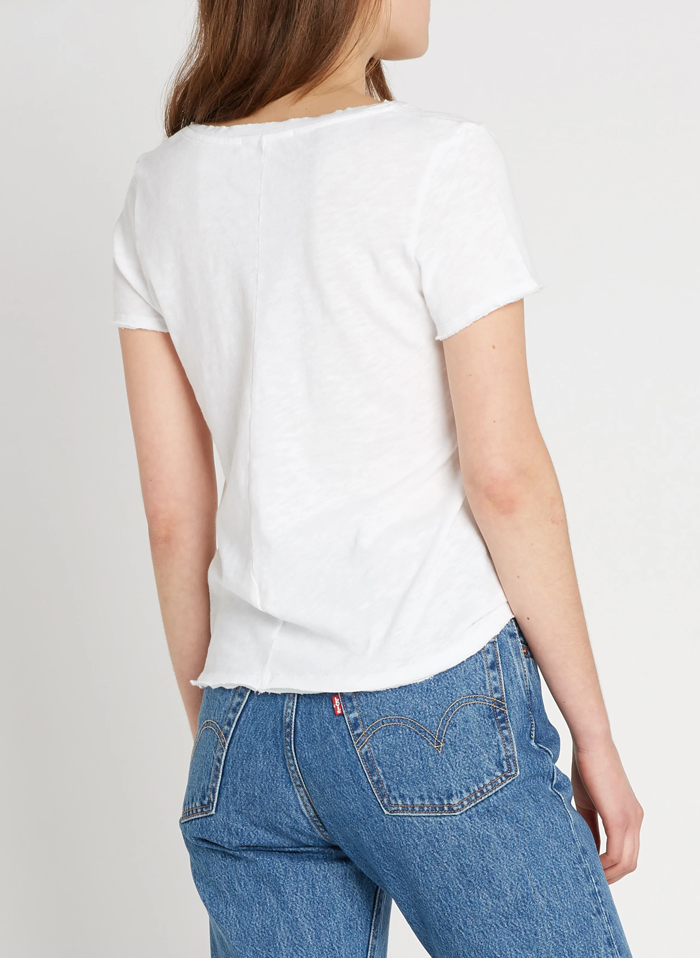 SONOMA - Tee-shirt col V en coton | Blanc