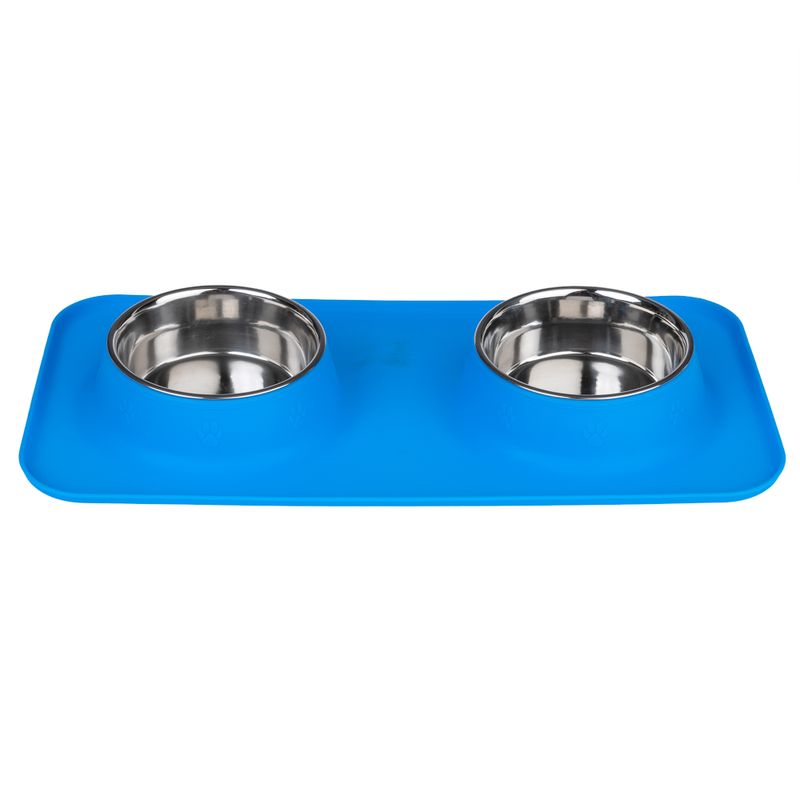 Gamelle double TIAKI avec tapis en silicone