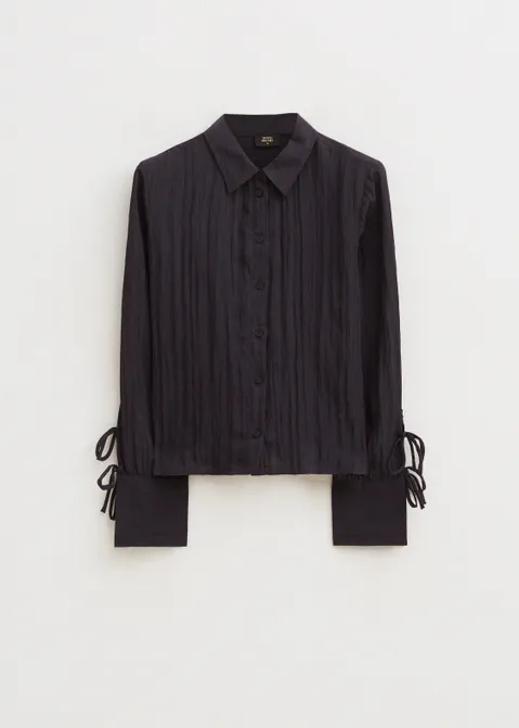 Blouse met strikjes zwart (ZWART)