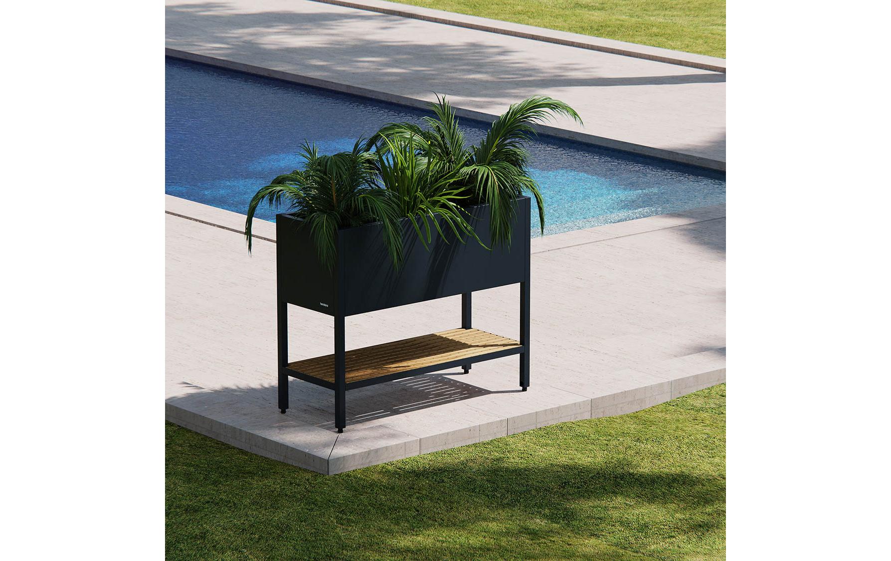 Pflanzentisch Deco Grow Table 100 x 40 x 80 cm, Anthrazit<br>Mobiles Blumenbeet
