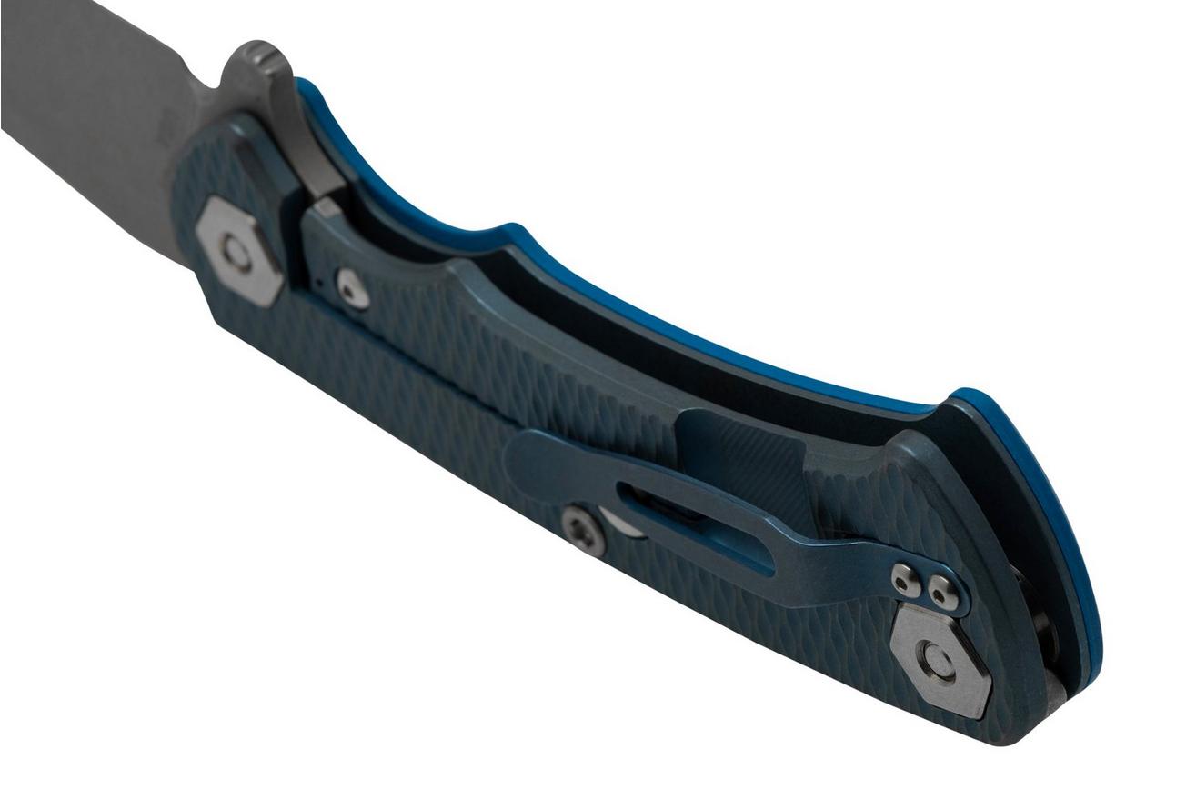 Rick Hinderer Project X, MagnaCut Clip point, Battle Blue, Blue G10 zakmes