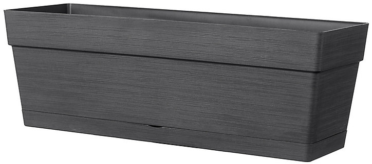 Jardinière à réserve d'eau Deroma Save R anthracite 49 x 17 x h.17 cm