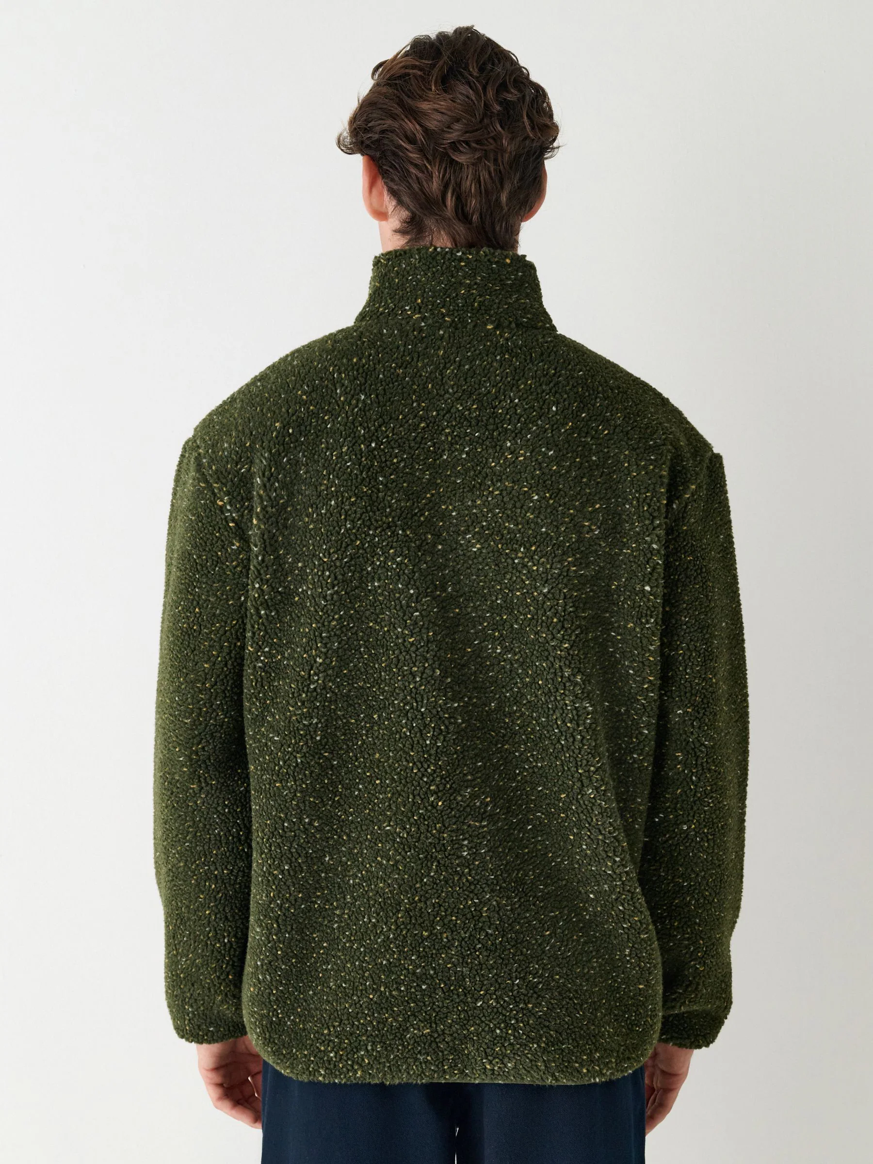 Kaki Groen nep - Doorritsbare funnel Borg Fleece