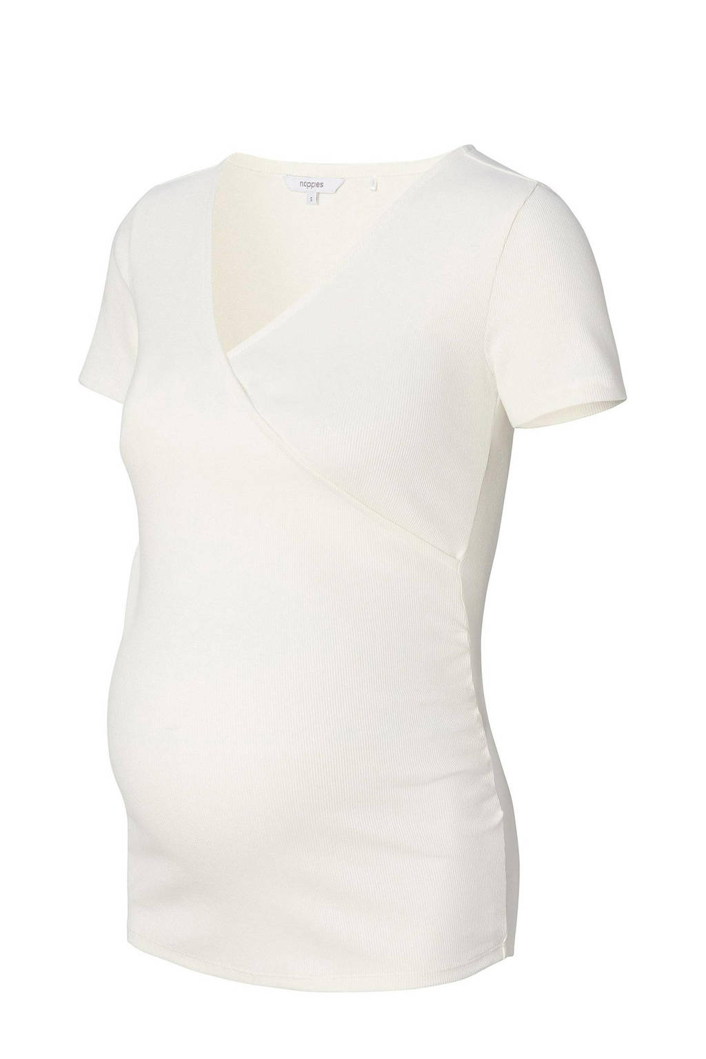 Noppies ribgebreid zwangerschapsshirt Sanson wit