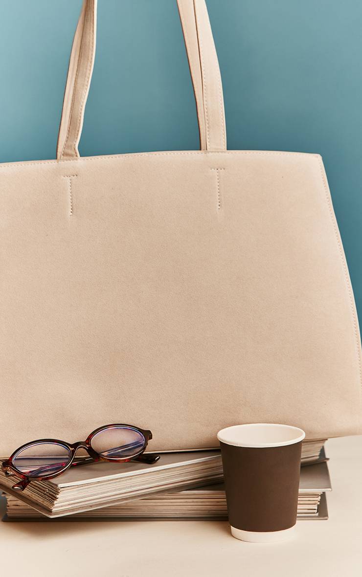 Sable Grand Sac Cabas Structuré En Synthétique