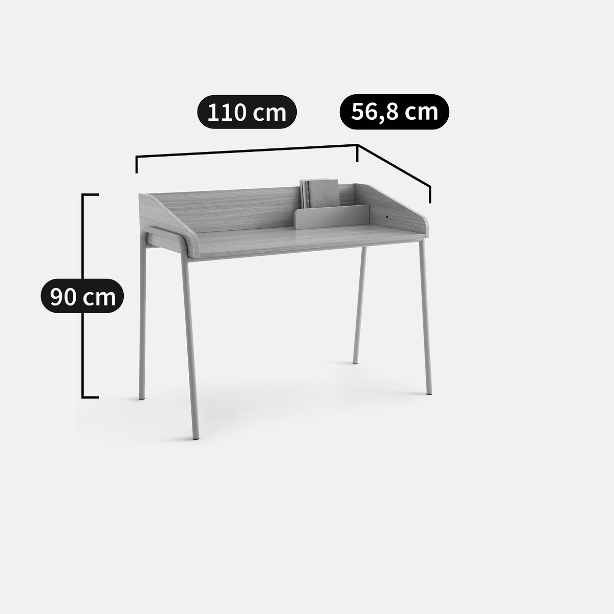 LA REDOUTE INTERIEURS<br>Mesa em aço e MDF, Merlin
