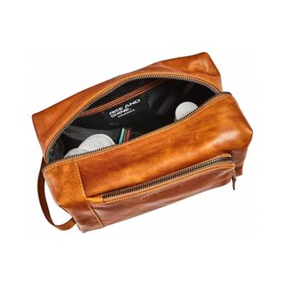 Maverick New Men - Trousse de toilette - cuir de vachette pleine fleur tanné végétal - cognac