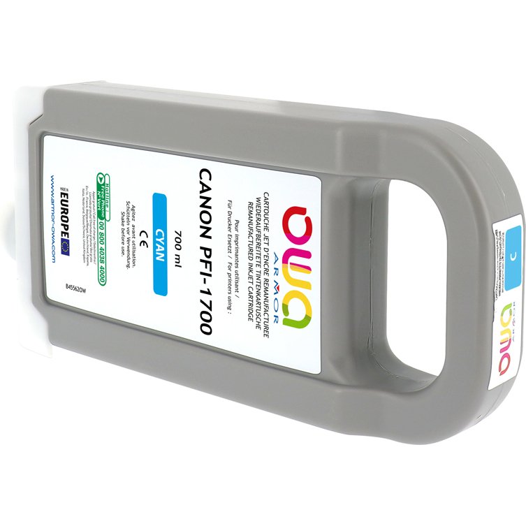 Cartouche d'encre traceur remanufacturée OWA - standard - Cyan - pour CANON PFI-1700 C