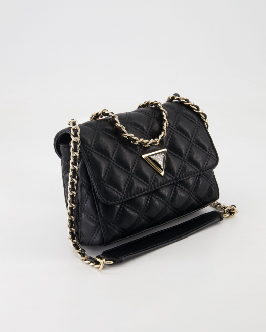 Guess Giully Mini 2 Comp Cnvrtbl flp Handtasche in Schwarz