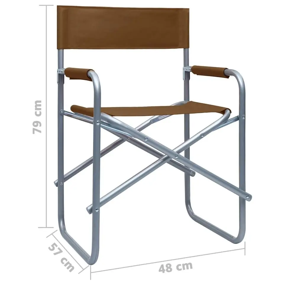 vidaXL - Campingstoel - Bruin - Metaal - 2 stuks
