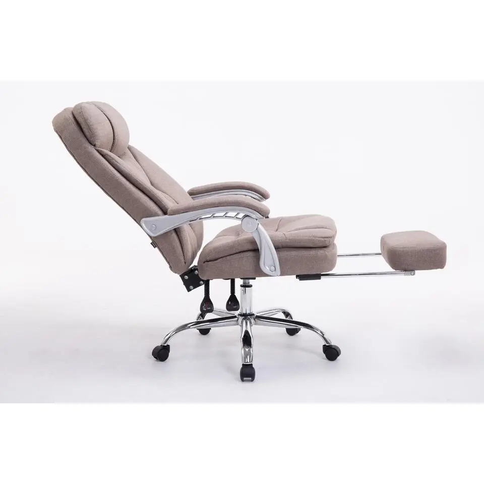 CLP Bureaustoel XL Troy chroom Frame - Stof - taupe