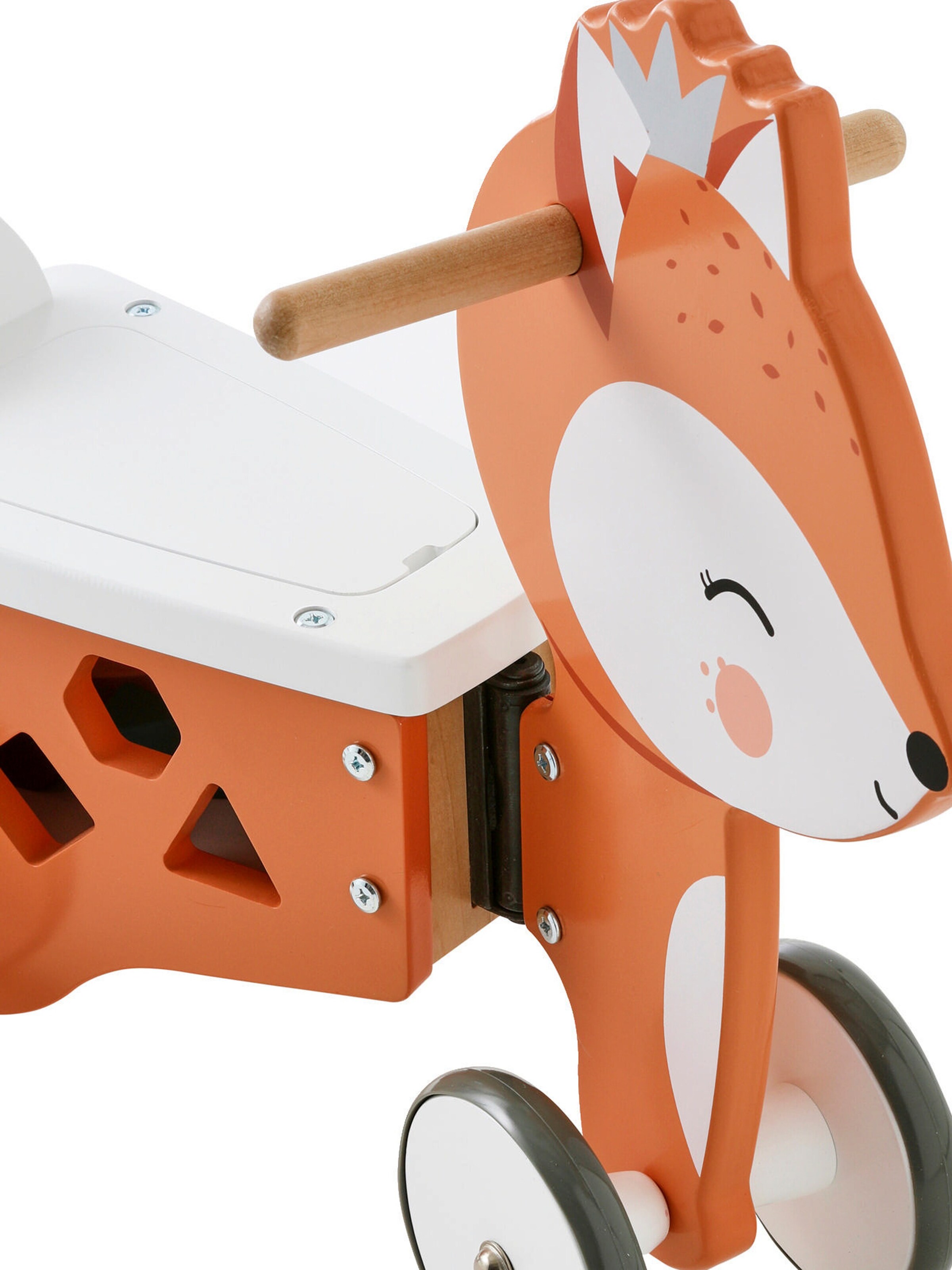 Vertbaudet Rutschfahrzeug FUCHS mit Spielzeugkiste FSC® braun