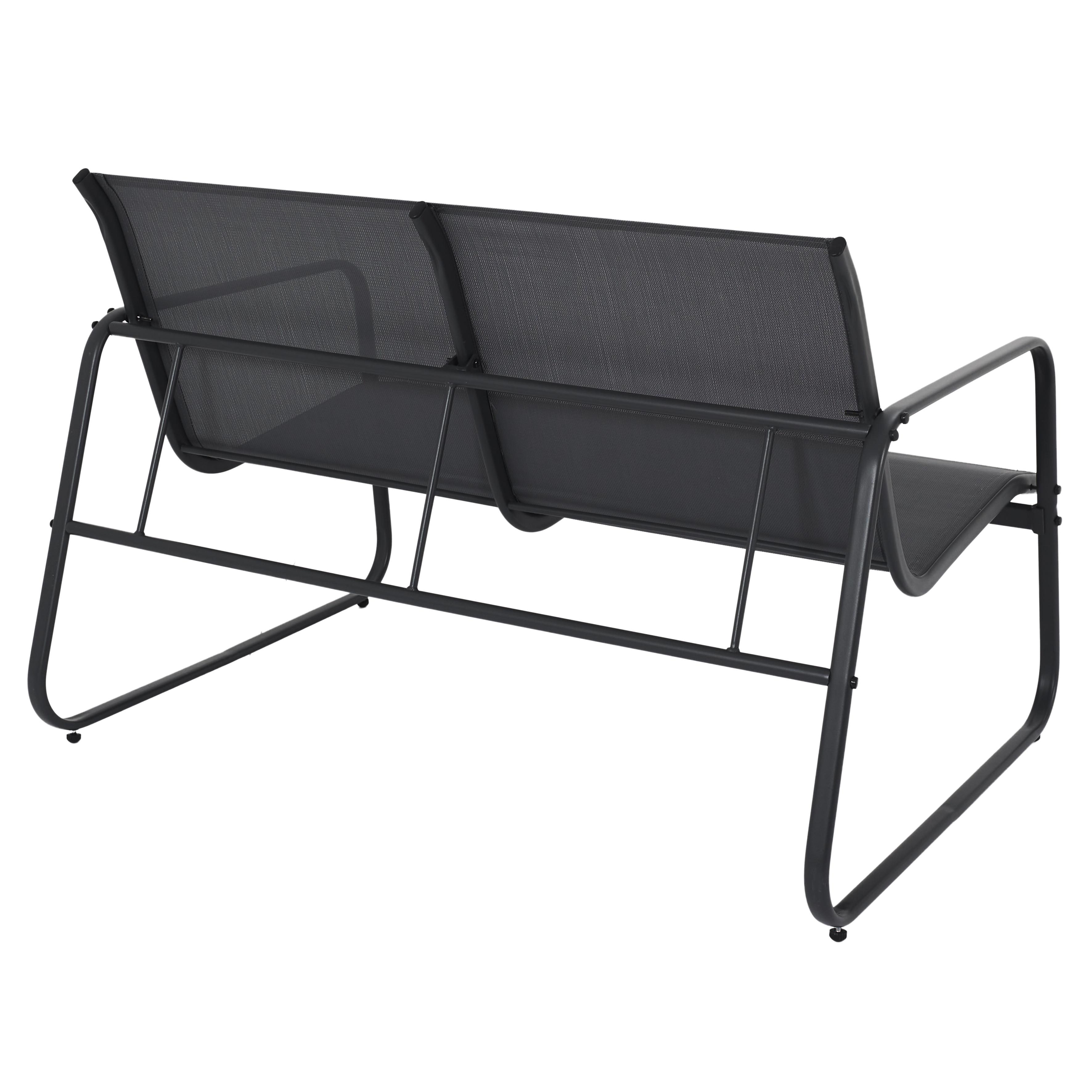 SALON DE JARDIN ESSENTIEL GRIS ANTHRACITE 4 PLACES
