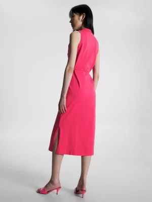 Vestido polo midi justo sem mangas
