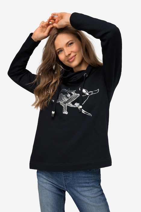 Sweatshirt, Stehkragen, Wal, Langarm, OEKO-TEX
