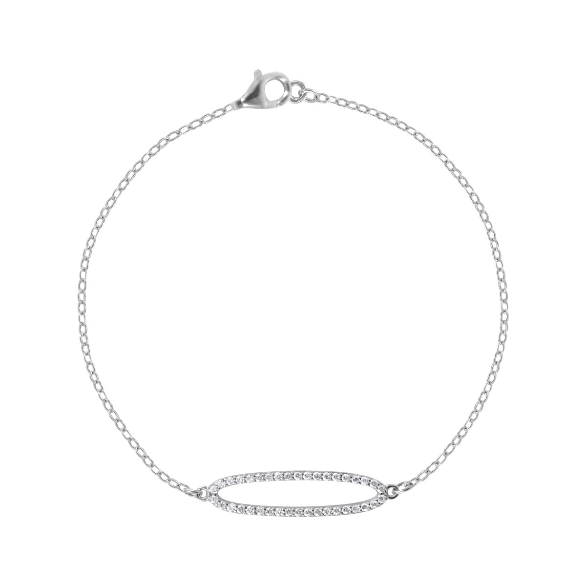 Bracelet en argent 925 rhodié avec oxydes de zirconium