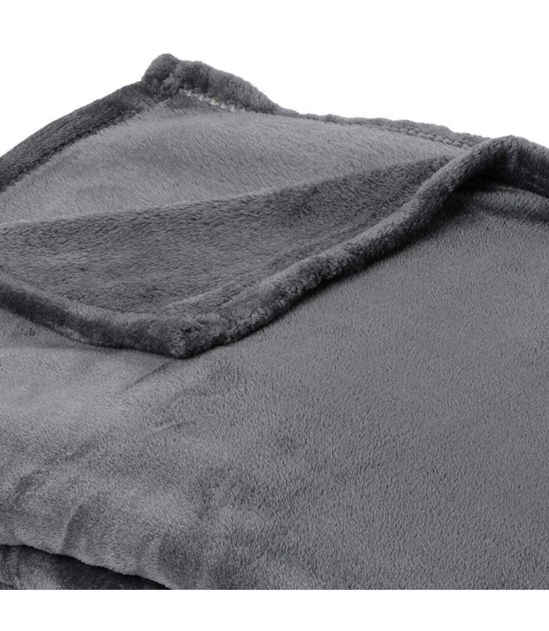 Plaid polaire 150x200 cm microvelours 100% Polyester 280g/m2 VELVET Gris Acier