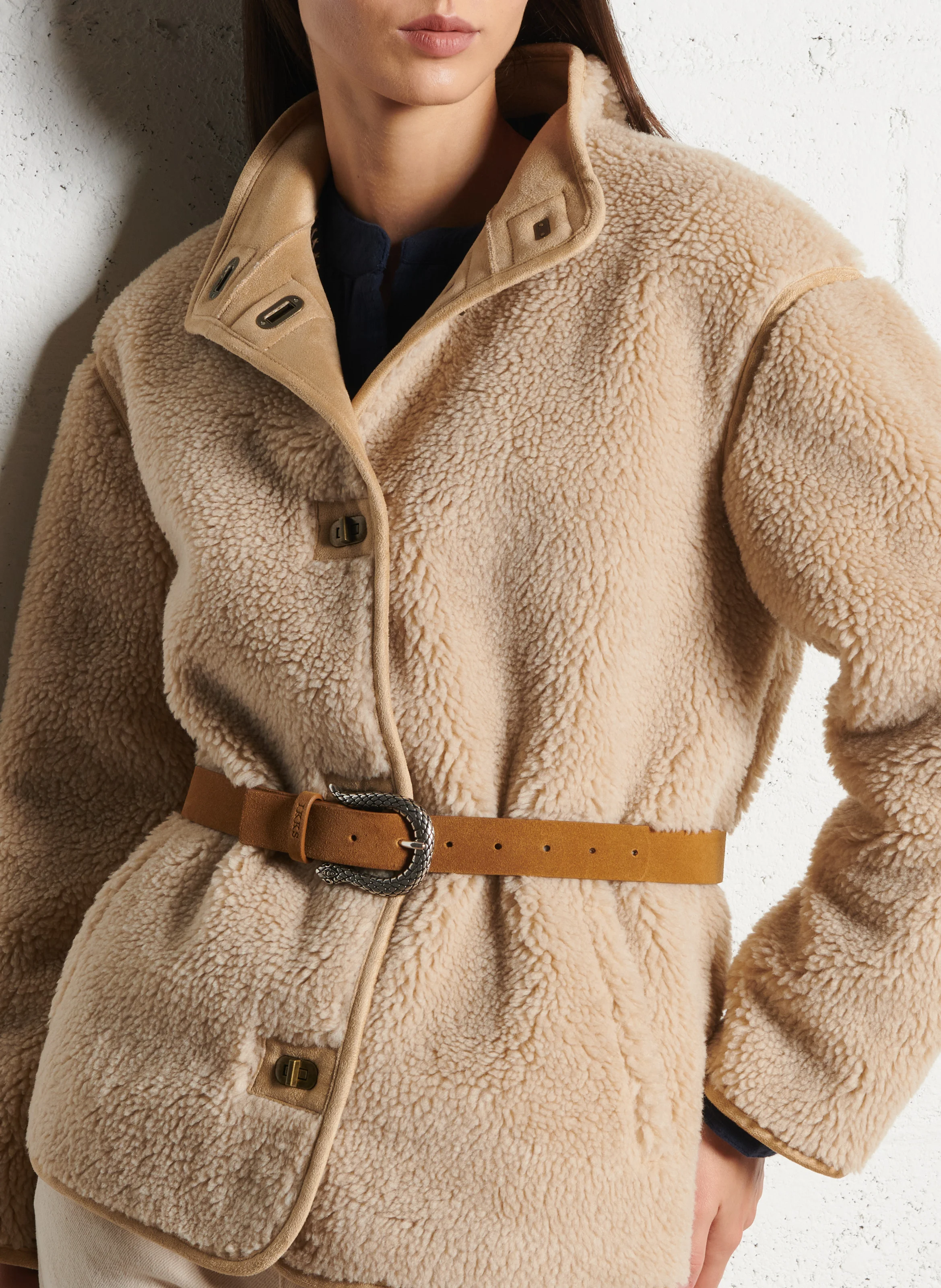 Ceinture en daim | Beige