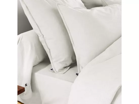 HEDDA - Taie d'Oreiller 50x70cm Flanelle de Coton Coloris Neige