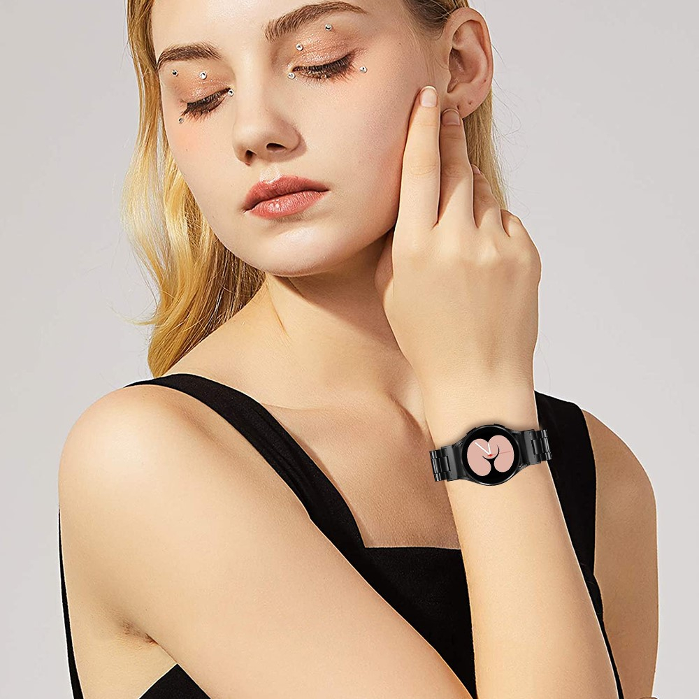 Samsung Galaxy Watch 4 (40mm) Edelstahl Armband mit Doppel Butterfly-Verschluss (Gelenkumfang: 240mm) - Schwarz
