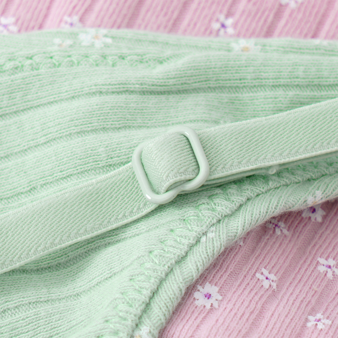 Yigga 2 Mädchen Bustiers mit Blümchen-Print rosa / hellgrün