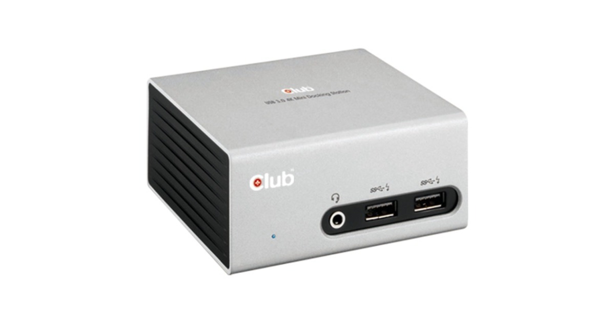 Club 3DUSB 3.2 Gen 1 4K UHD Mini Docking Station  (Grijs, CSV-3104D)
