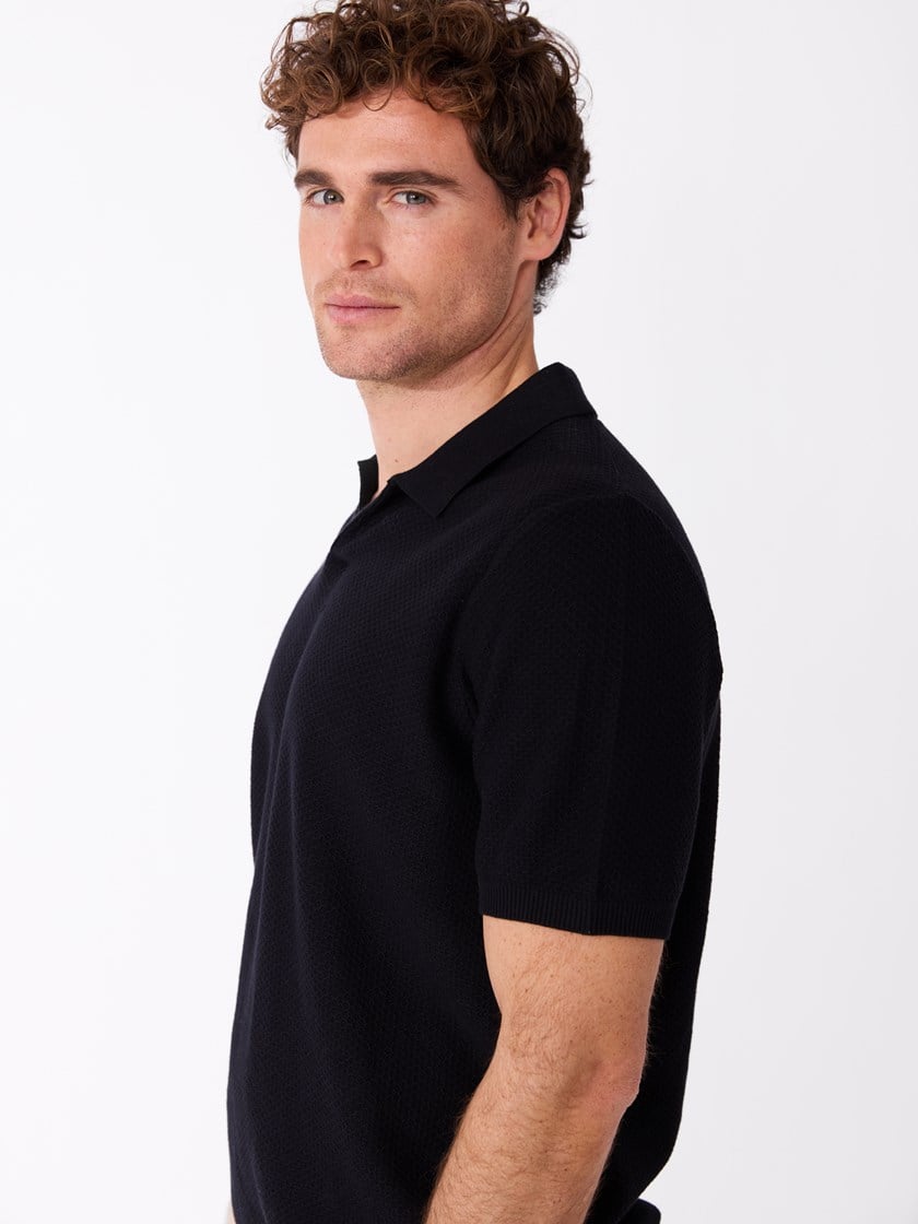 Franco strikket polo Blue Graphite