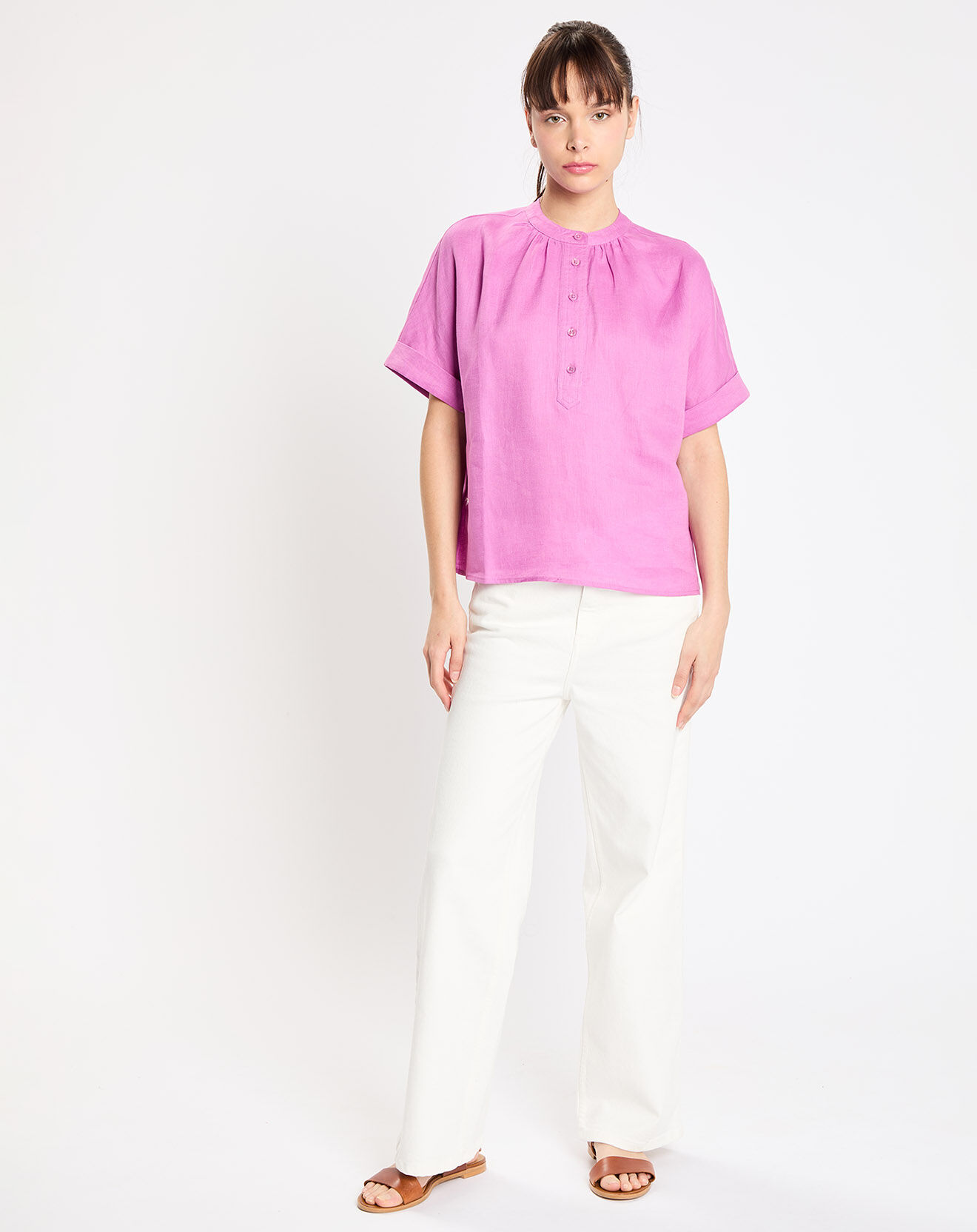 Jodhpur Top  100% Lin Alicia rose