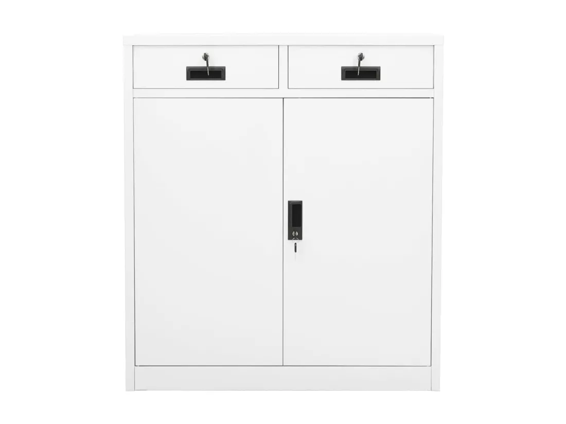 Armoire de bureau Blanc 90x40x102 Acier