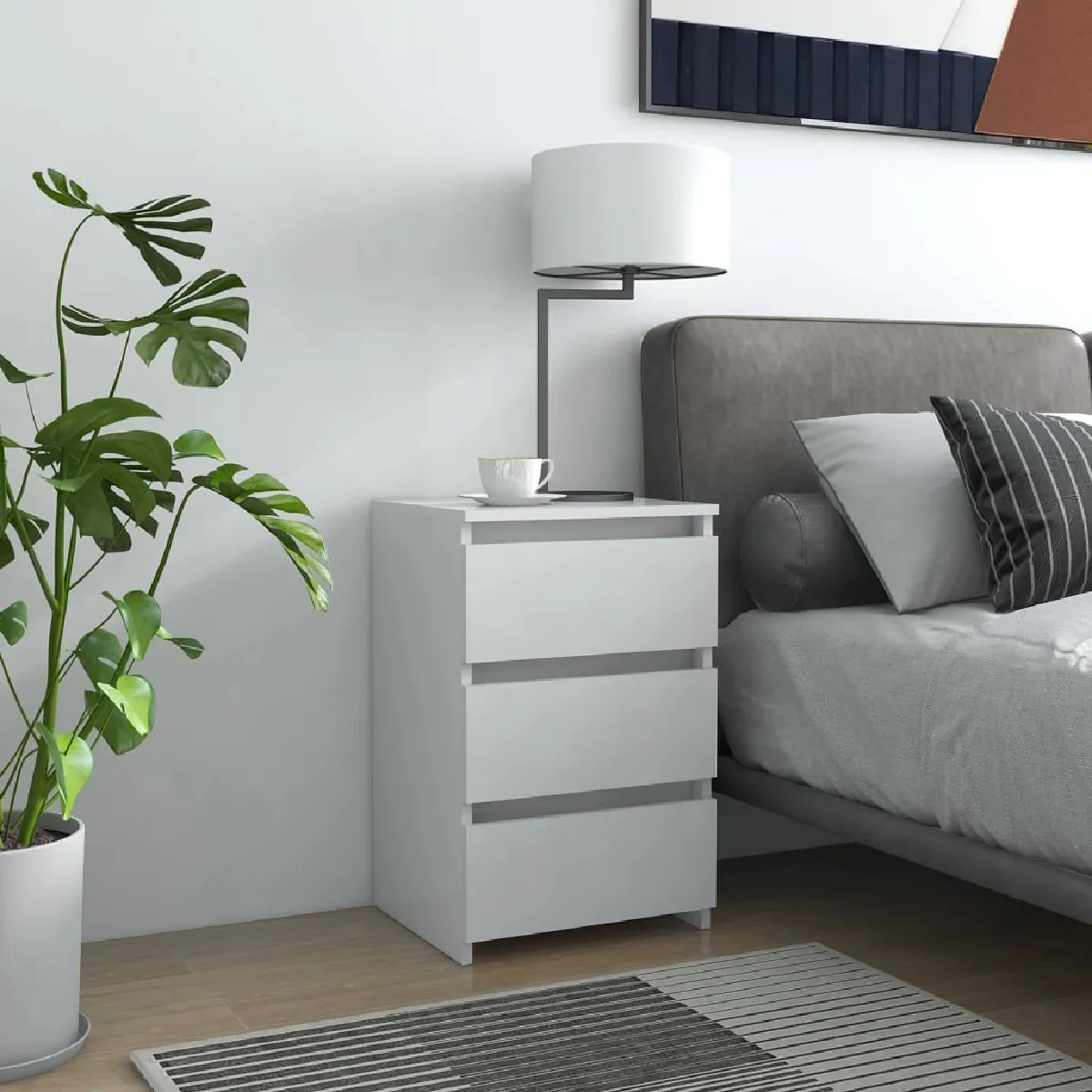 vidaXL Tables de chevet blanches