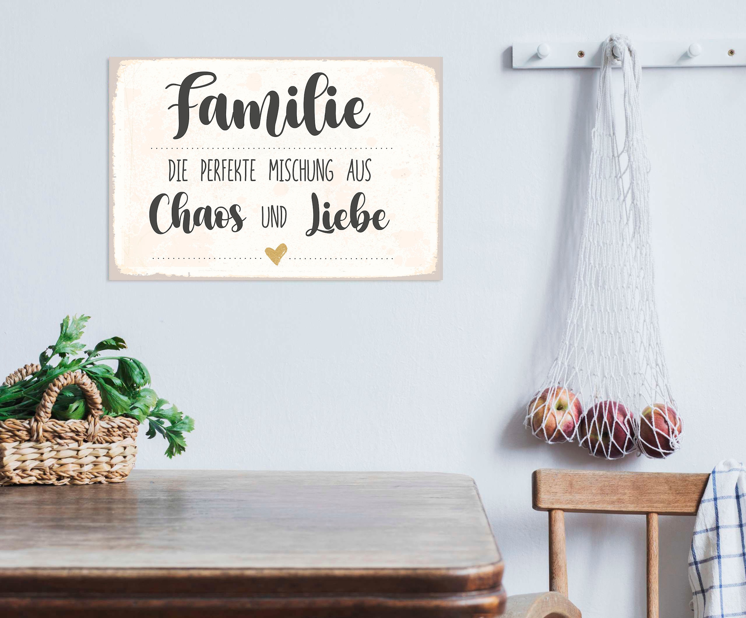 queence Metallbild »Familie« Schriftzug | Schriftzüge 1 Stk. tlg. Stahlschilder