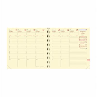 Agenda à spirale Impala Executif Prestige - 1 semaine sur 2 pages - 16 x 16 cm - bleu prusse - Quo Vadis