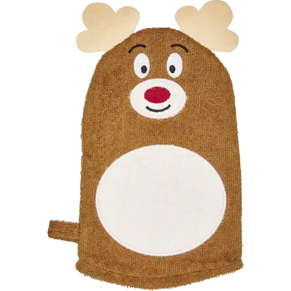 WASCHHANDSCHUH XMAS BW SANTA / SCHNEEM / REN