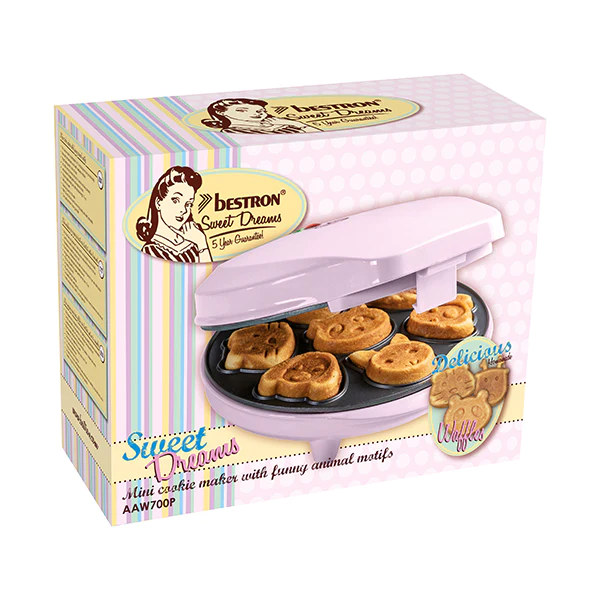 Mini gaufrier 7 animaux 700 W Sweet Dreams rose Bestron