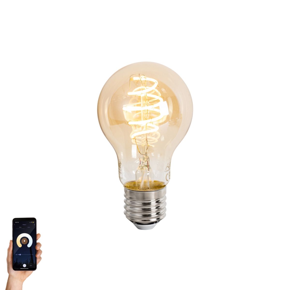 Smart E27 dimbare LED lamp A60 amber 4.9W 320 lm 2500K